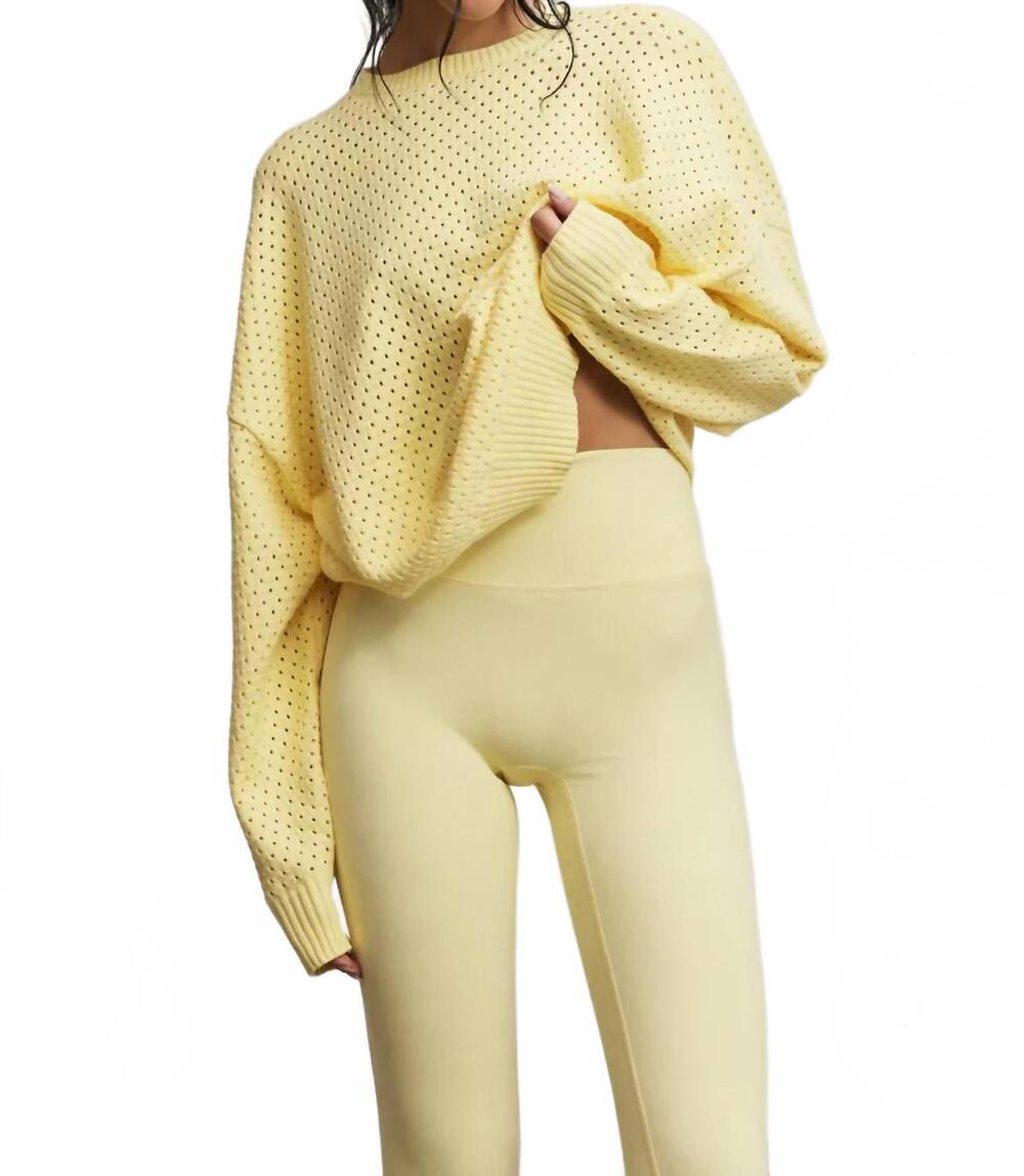 NEW LUNE ACTIVE olly crochet sweater in vanilla